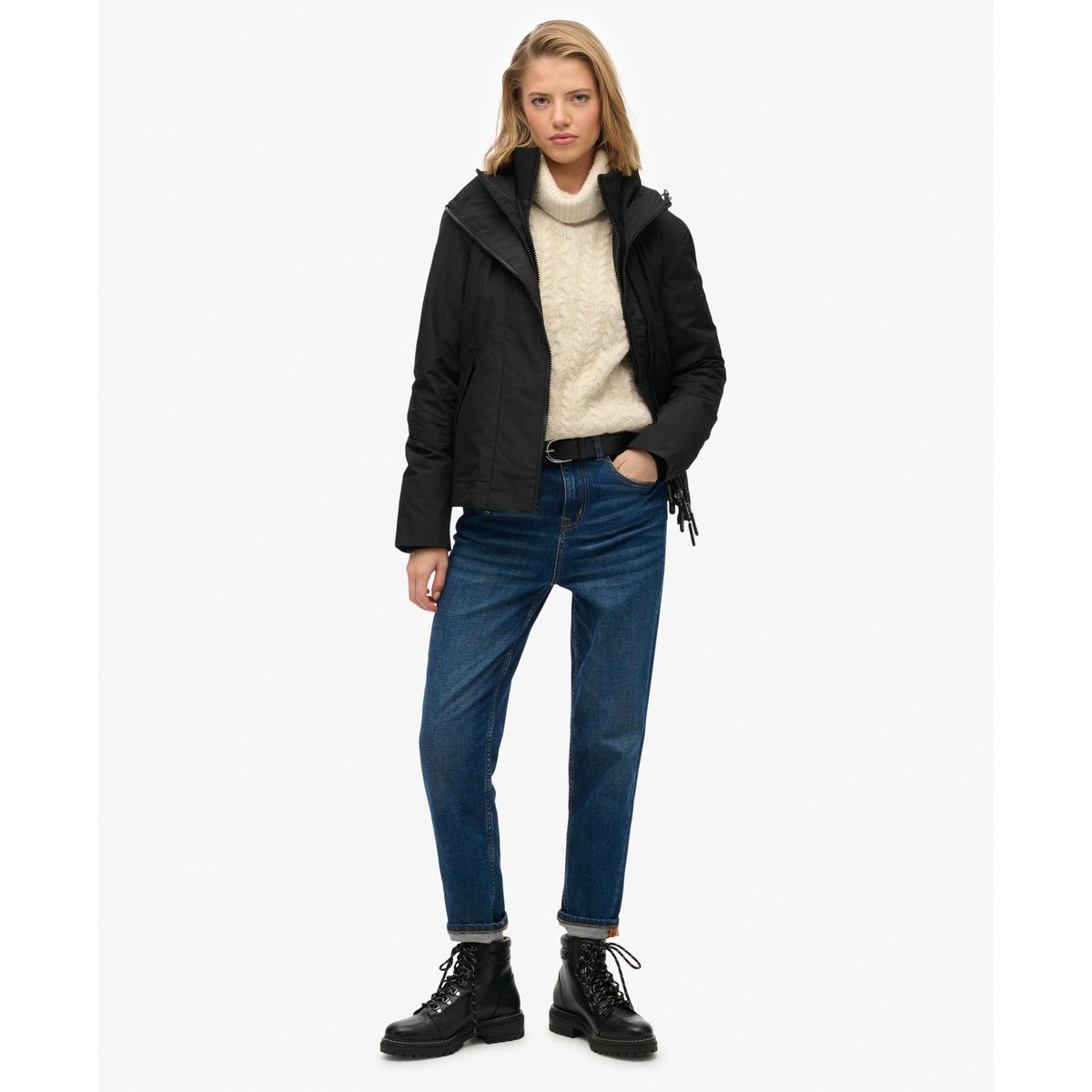 Veste Coupe-Vent à Capuche Mountain météorite noir, SUPERDRY