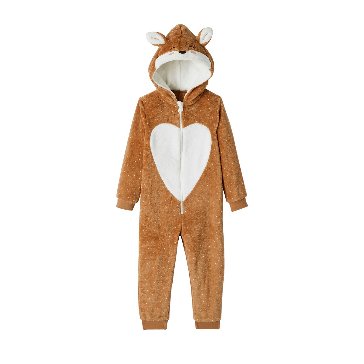 Combi-pyjama renarde marron clair, VERTBAUDET