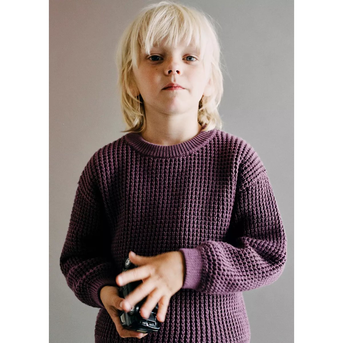 Pull-over maille relaxed-fit lie de vin, MANGO BABY