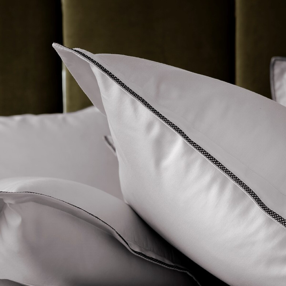 Taie D'oreiller   Satin De Coton - OPIUM perle, TRADITION DES VOSGES