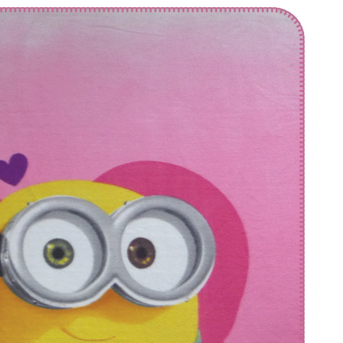 Plaid polaire imprimé 100% polyester, THE ONE rose, LES MINIONS