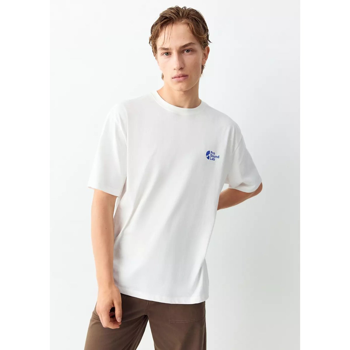 T-shirt en coton imprimé blanc cassé, MANGO TEEN