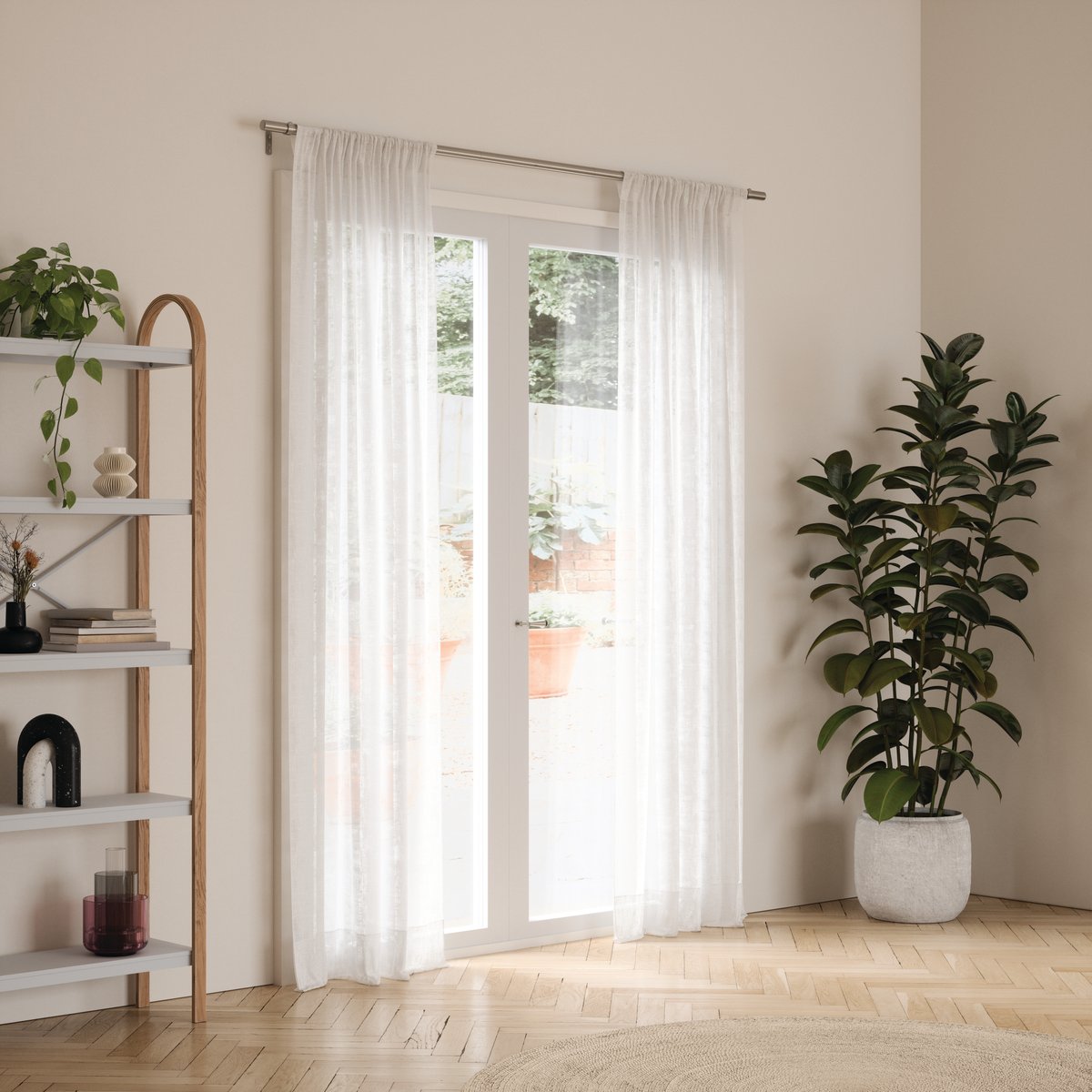 Tringle à rideaux extensible compacte ZEN argent, UMBRA