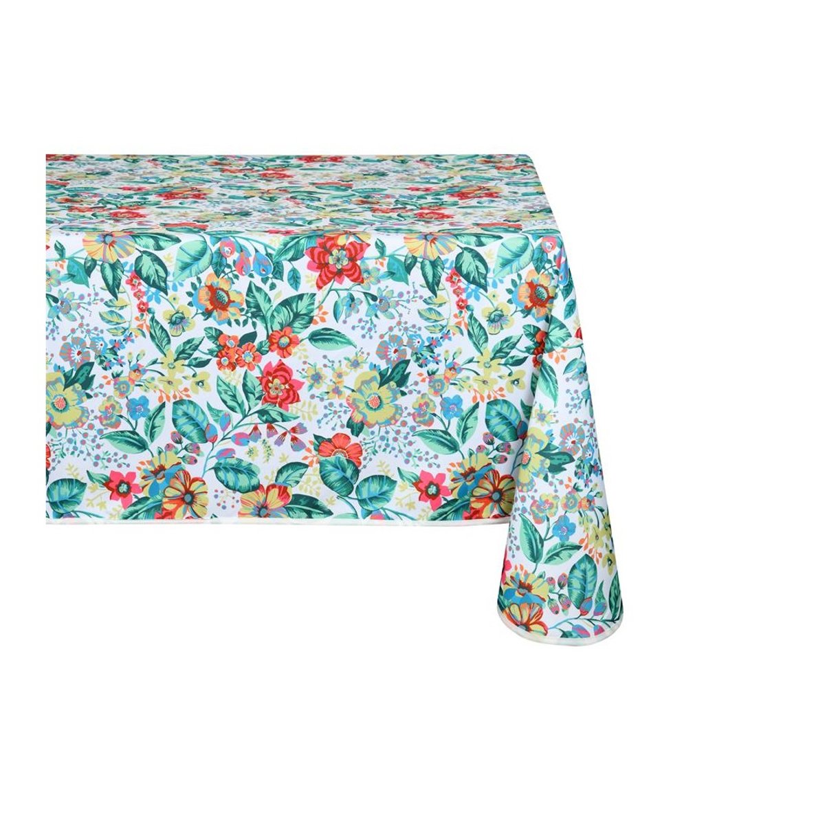 Nappe rectangle Fleurs colorees vert, EDEN