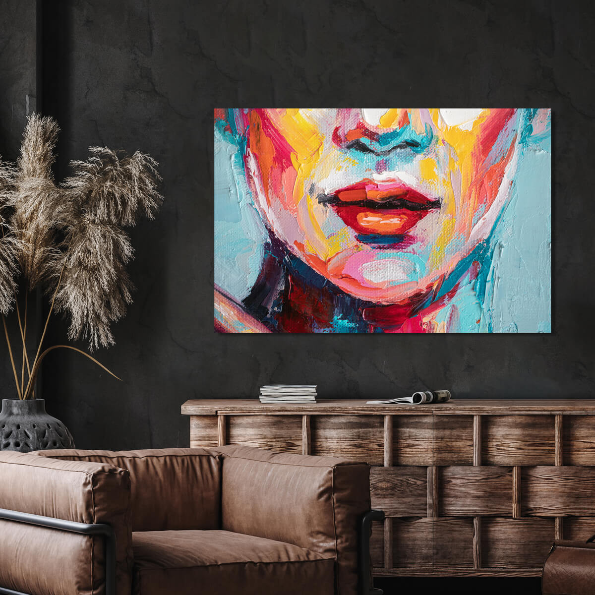 Tableau Mural Peinture Bouche EFFET PEINTURE tableau en verre synthétique, CEANOTHE