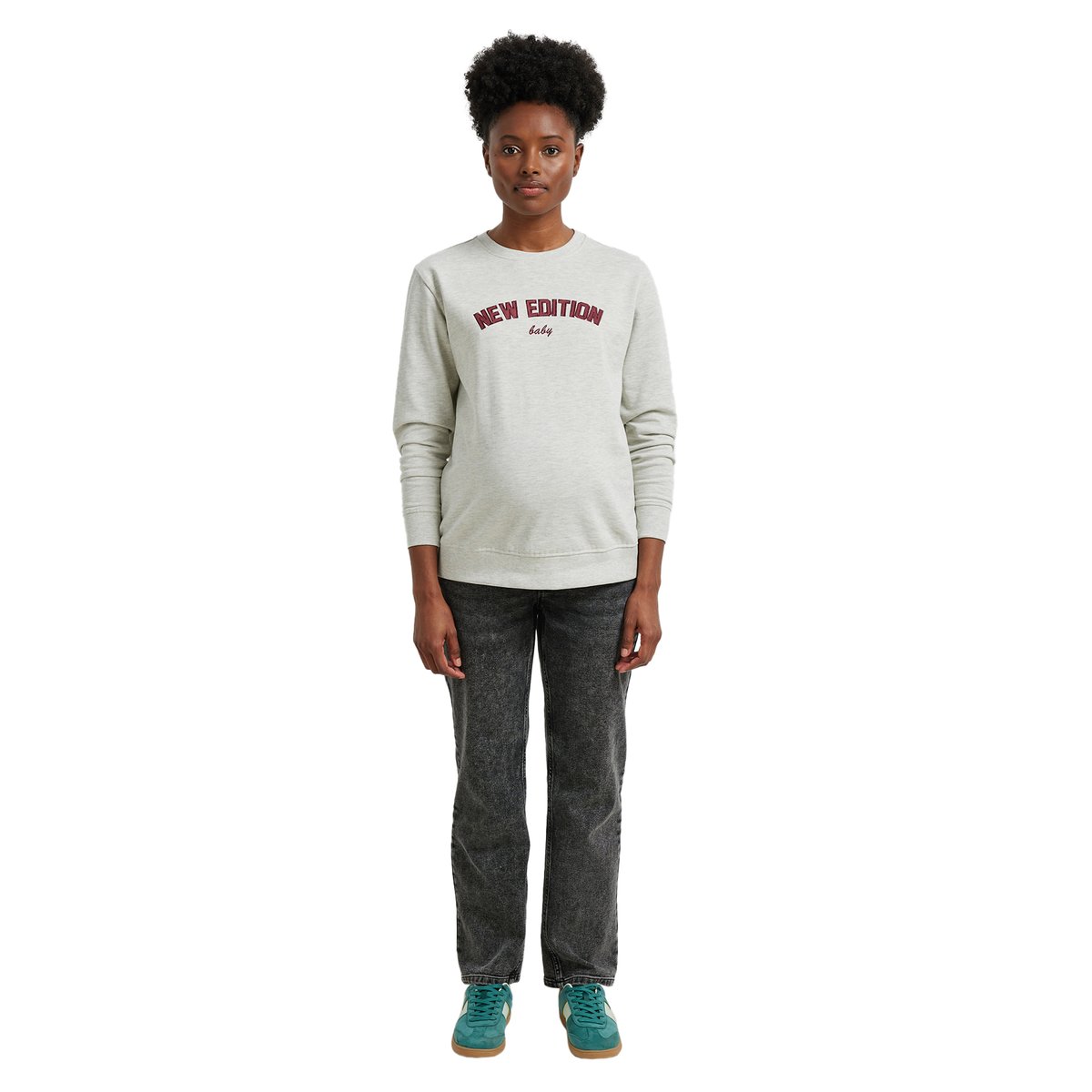 Sweat de grossesse "New Edition Baby" beige chiné, VERTBAUDET