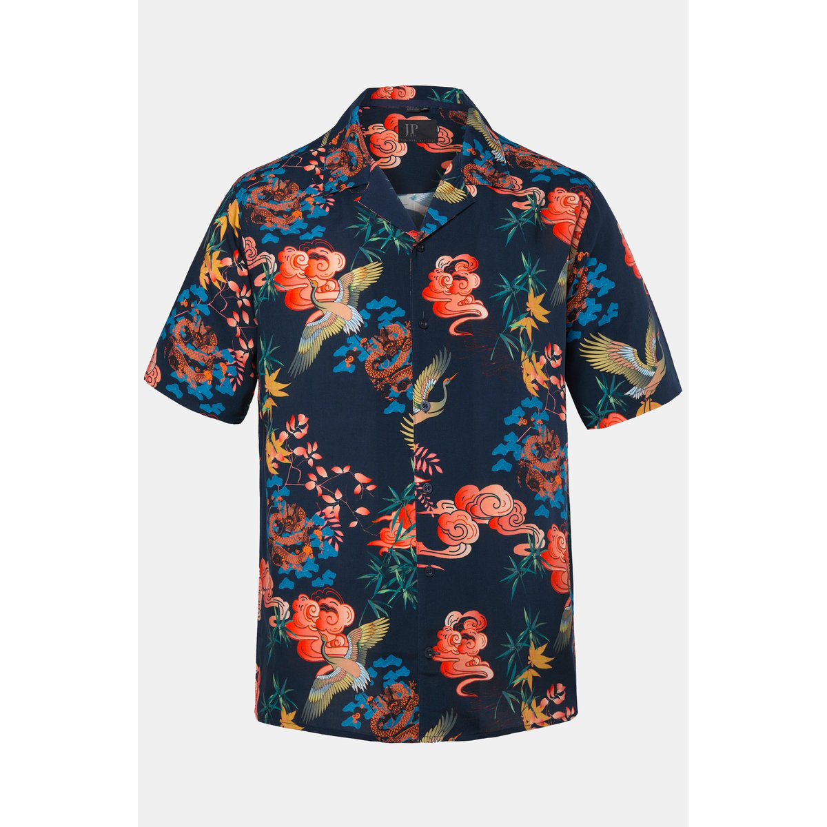 Chemise dans un imprimé all-over bleu marine, JP1880