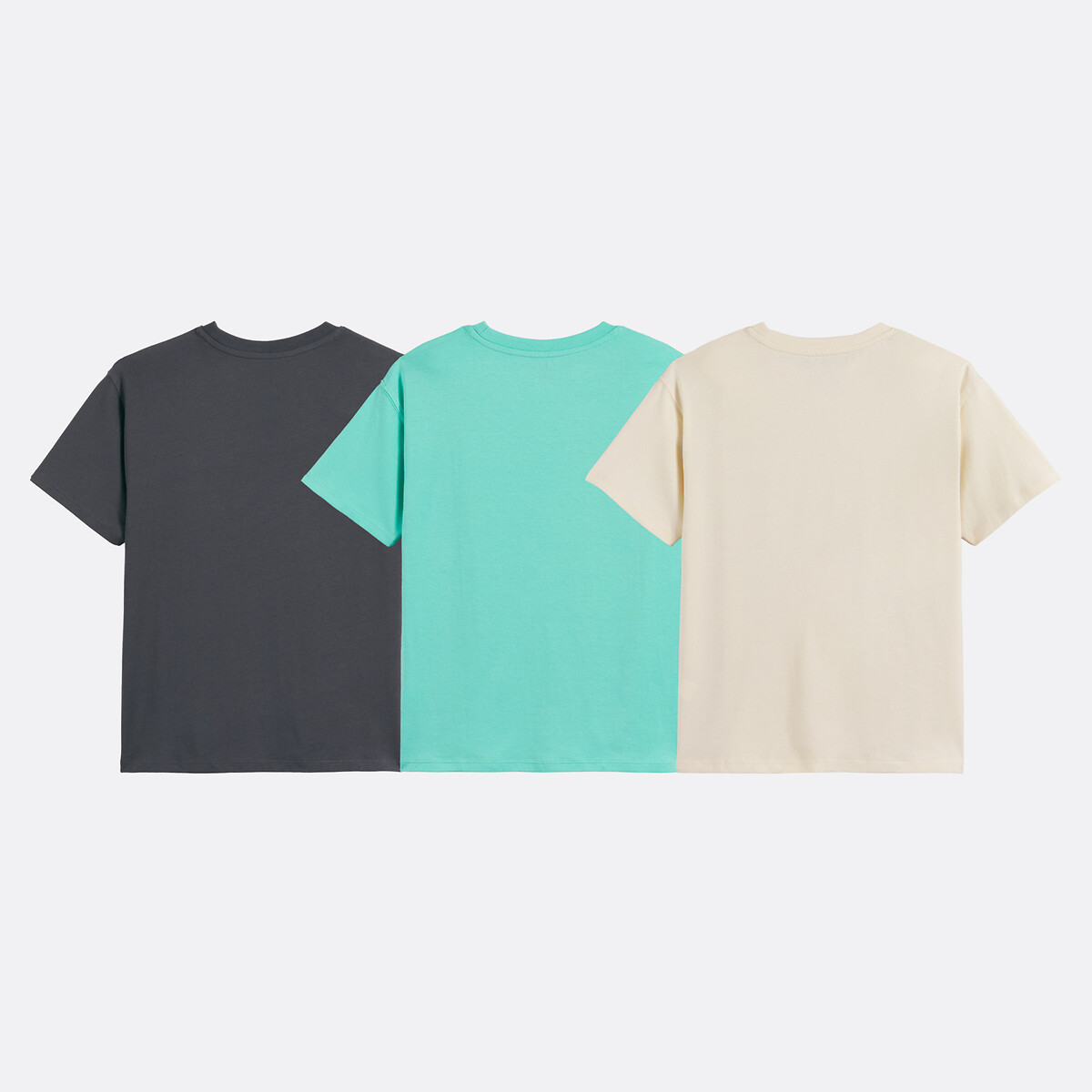 Pack of 3 Short Sleeve Crew Neck T-Shirts multi-coloured, LA REDOUTE COLLECTIONS