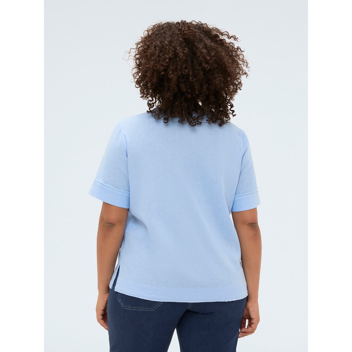 Chemise col rond light - blue, FIORELLA RUBINO