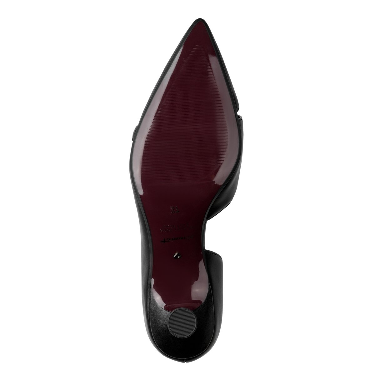 Escarpin pointu noir cuir, TAMARIS