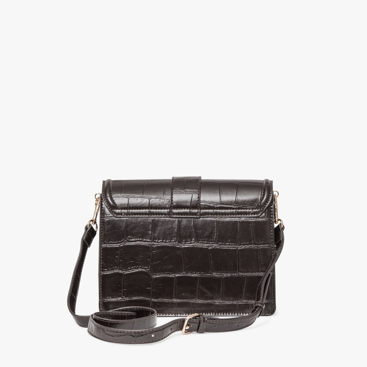 Sac À Main ELISEA crossbody boucle serpent marron fonce, BOCAGE