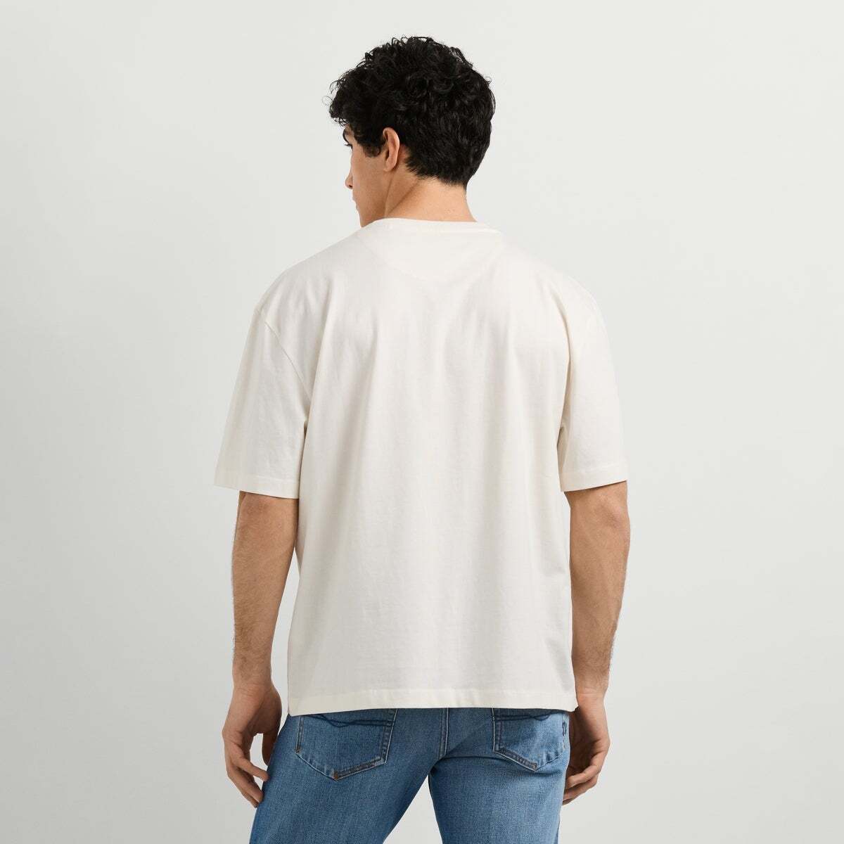 T-Shirt À Logo Imprimé Coupe Casual blanc cassé, PEPE JEANS