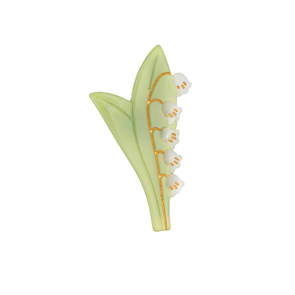 Barrette MUGUET vert et blanc, COUCOU SUZETTE