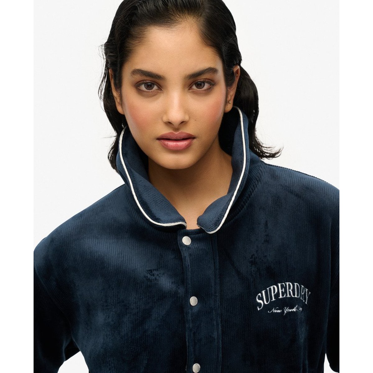 Bomber en jersey Country Club bleu marine myrtille, SUPERDRY
