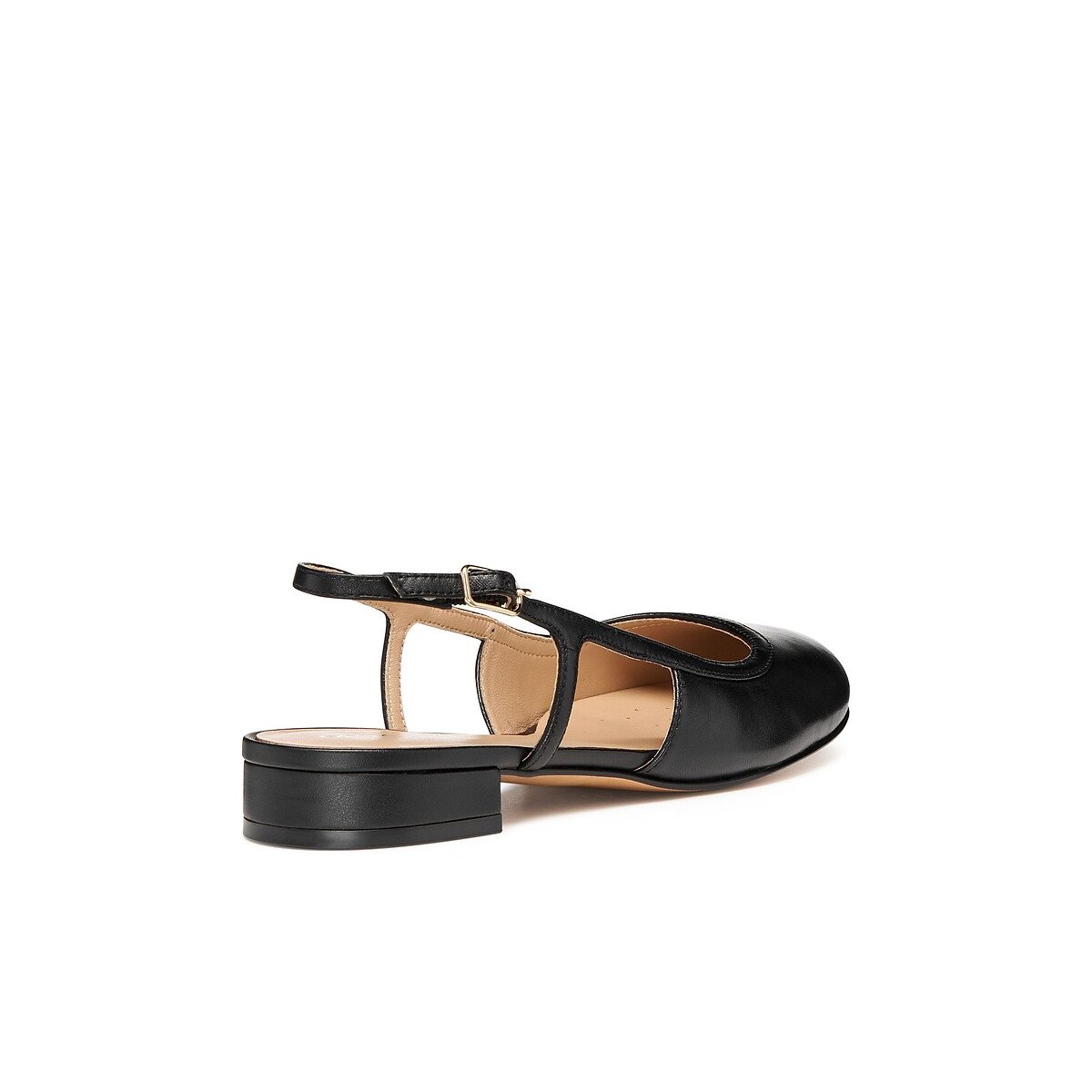 Sabrinas slingback em pele Virnilisa preto , GEOX