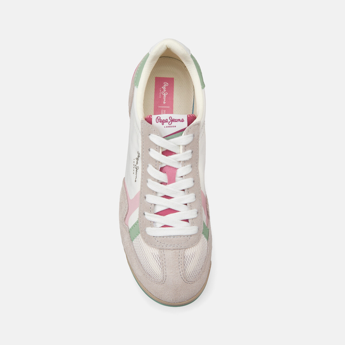 Baskets Marvin College blanc/rose/vert, PEPE JEANS
