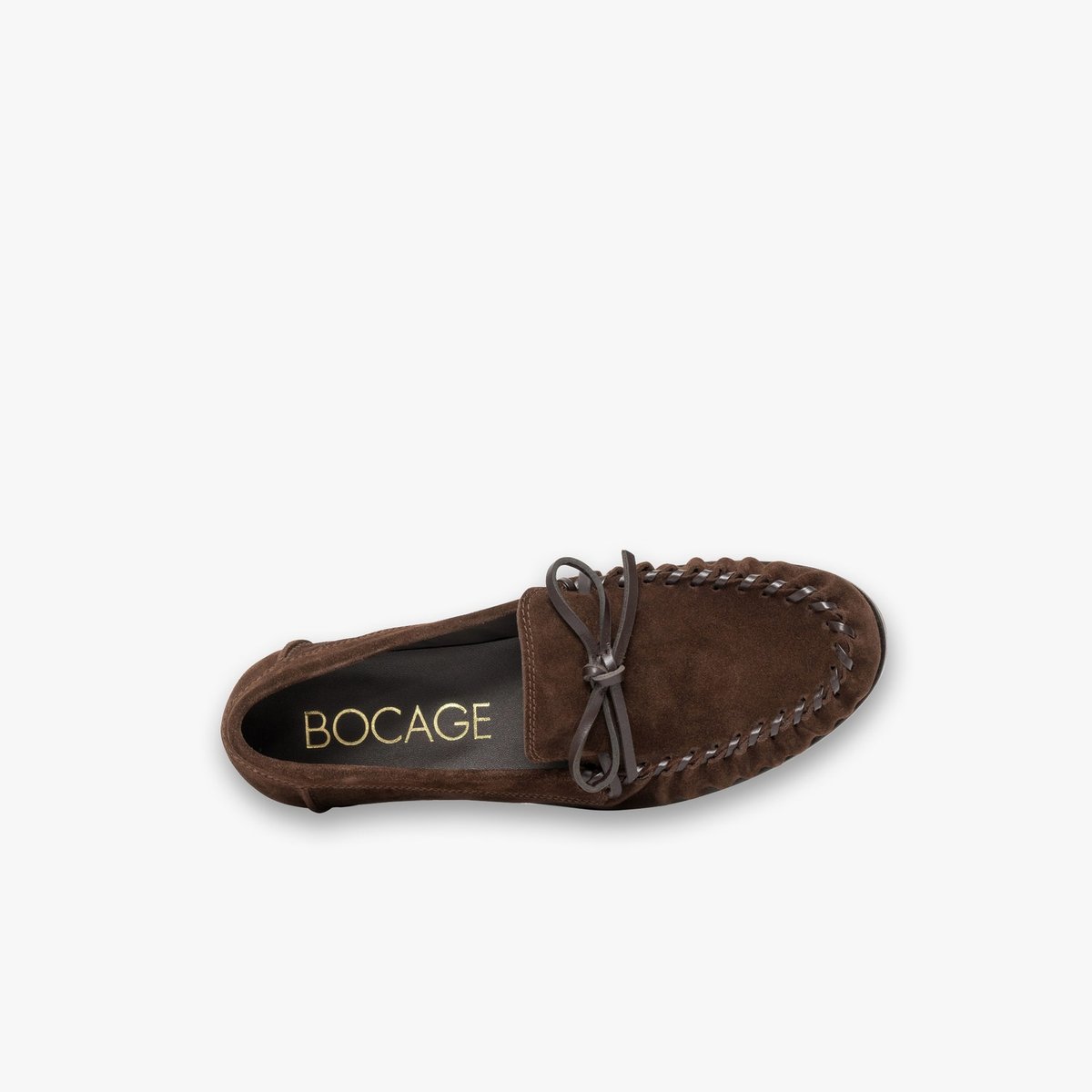 Mocassin en cuir ALEXIE marron chocolat, BOCAGE