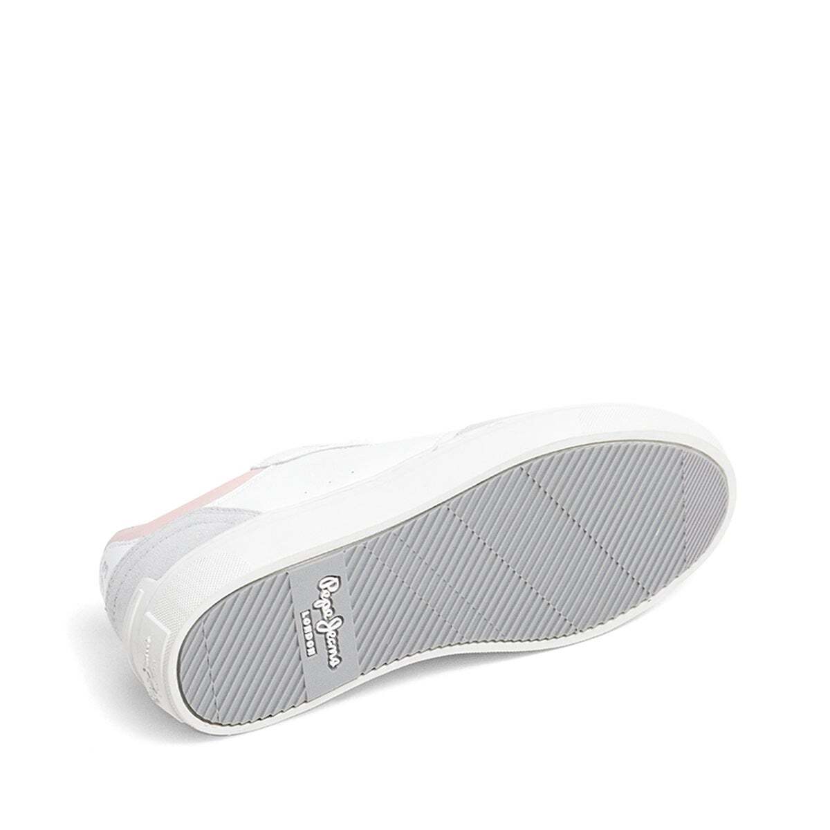 Sneakers En Cuir Avec Détails En Daim blanc, PEPE JEANS