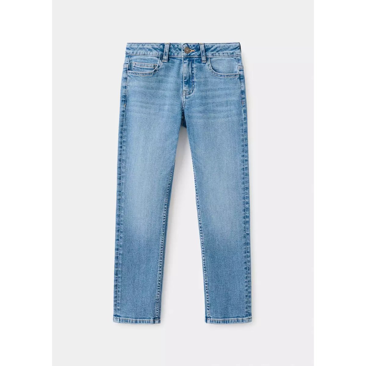 Jean slim fit en coton bleu moyen, MANGO KIDS