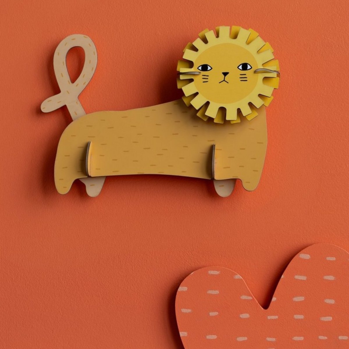 Décoration murale enfants lion carton Richie Lion jaune, STUDIO ROOF