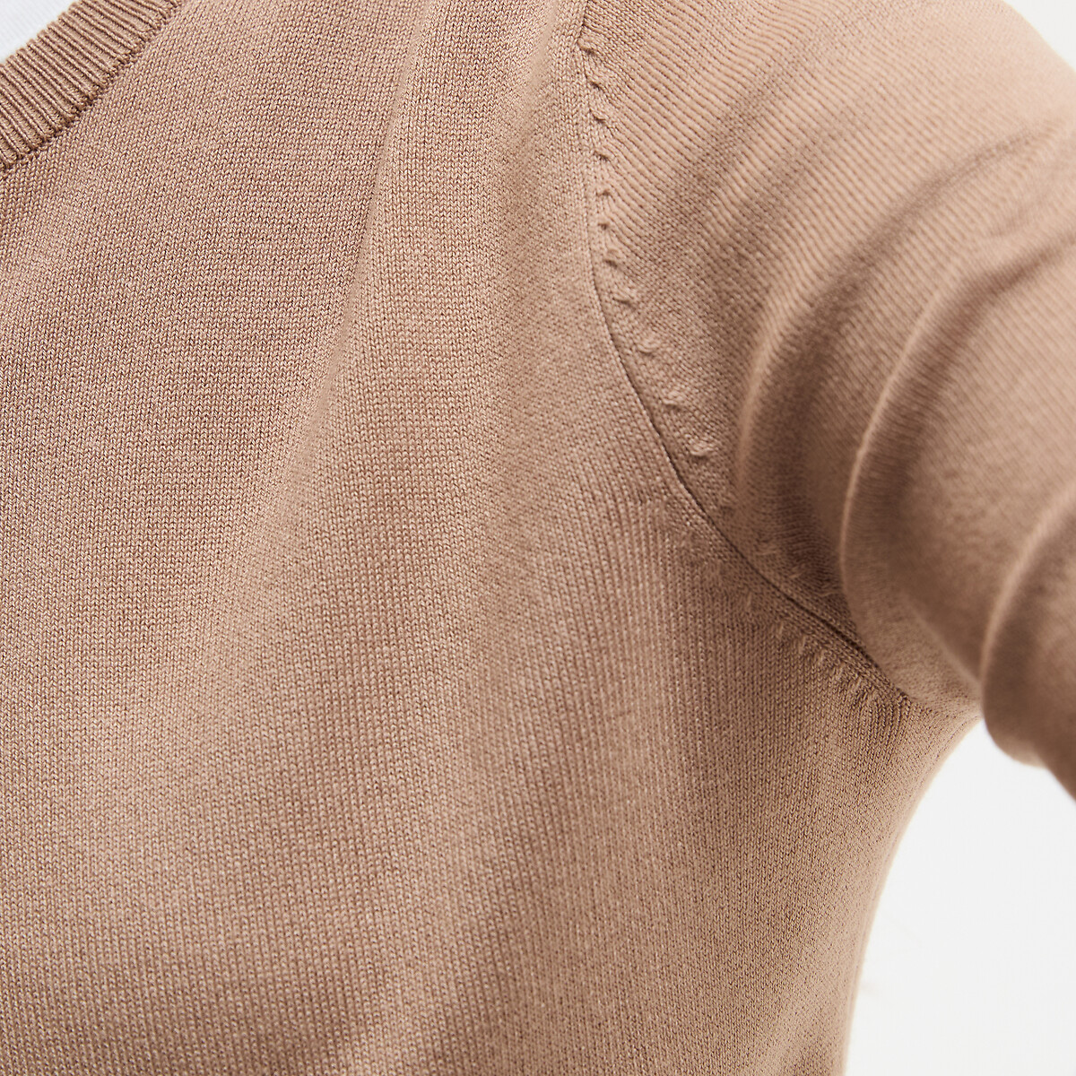 Pull col rond, manches longues beige, LA REDOUTE COLLECTIONS