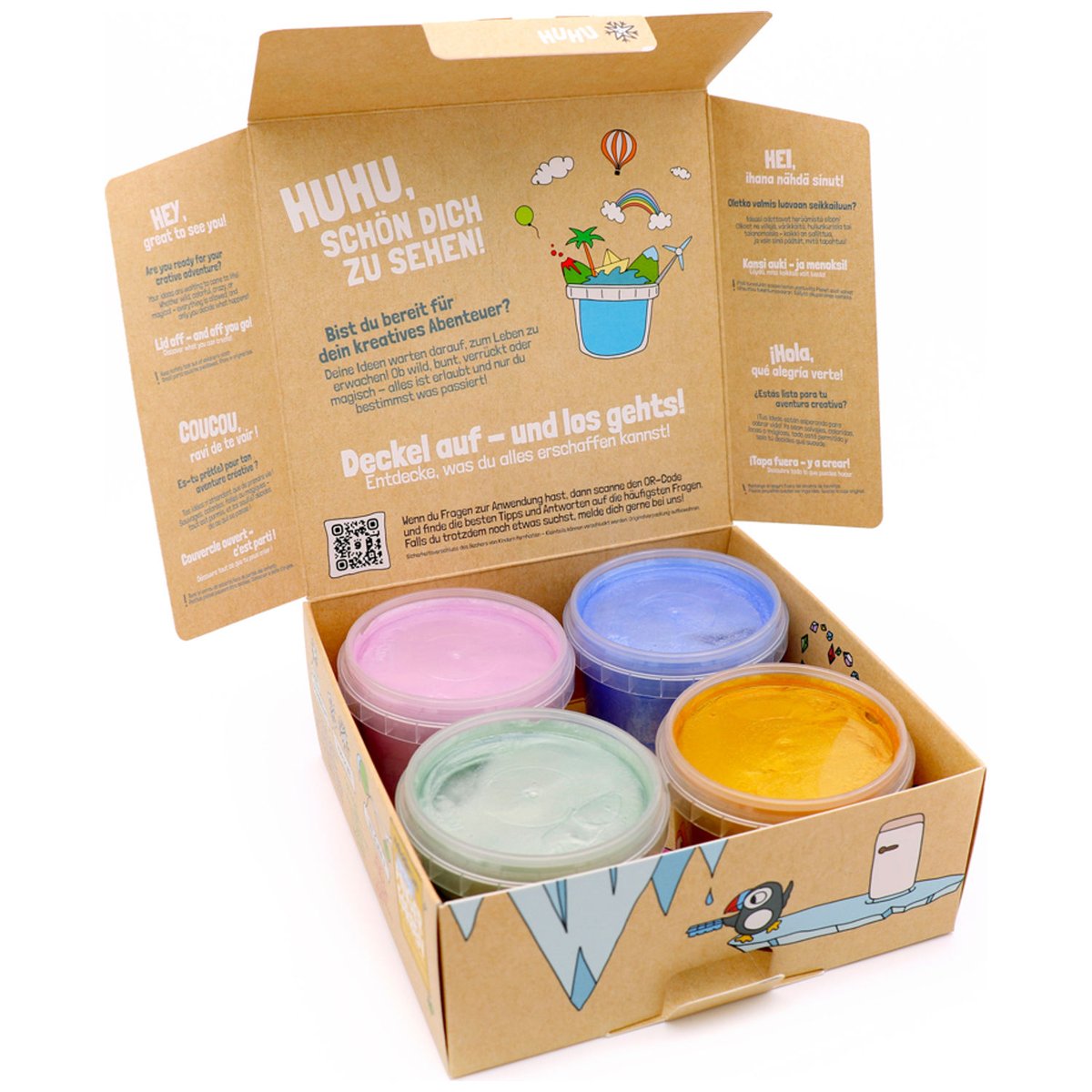 Peinture aux doigts naturelle et vegan quartz rose, saphir, jade, or, NEOGRÜN