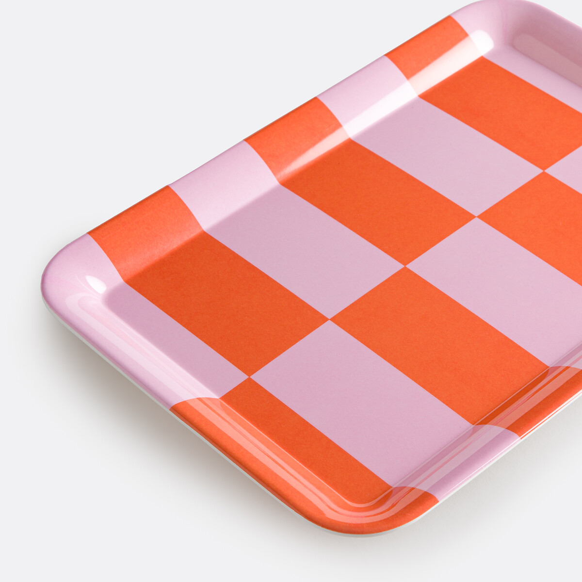Plateau bicolore motif graphique, taille M, TABAKA orange/rose, LA REDOUTE INTERIEURS