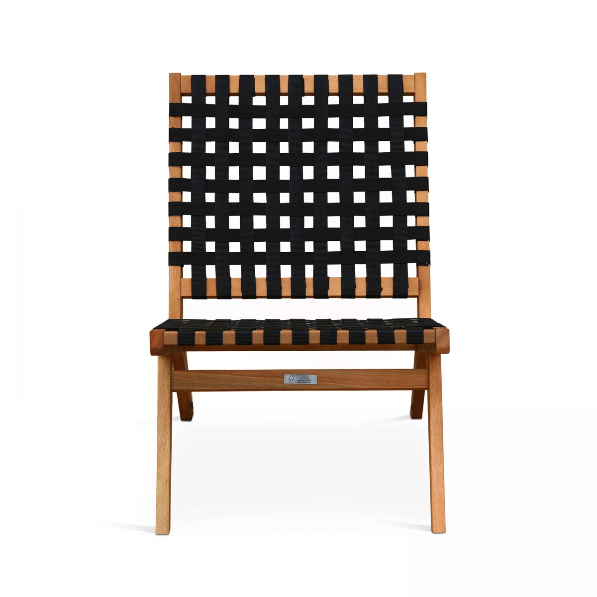 Lot de 2 fauteuils relax de jardin en bois, BONDY noir, OVIALA