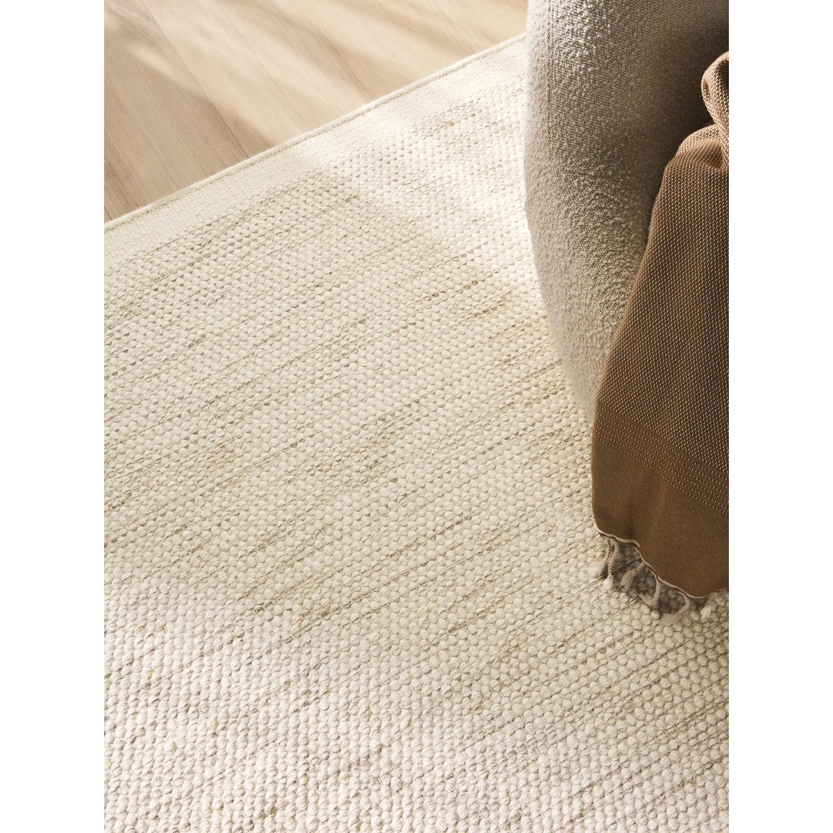 Tapis de laine tissé main ROCCO crème, BENUTA