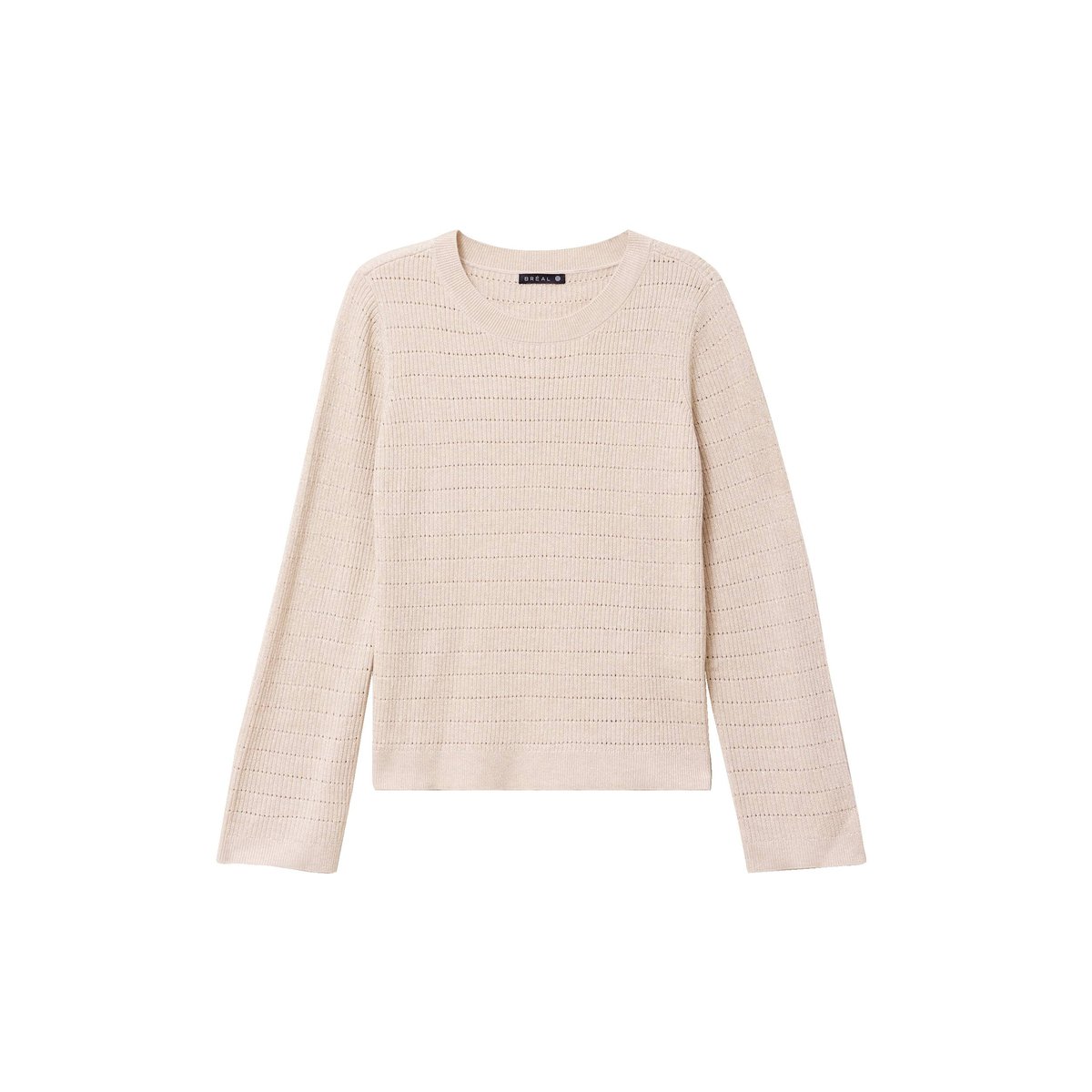 Pull manches longues col rond brillant couleur or, BREAL