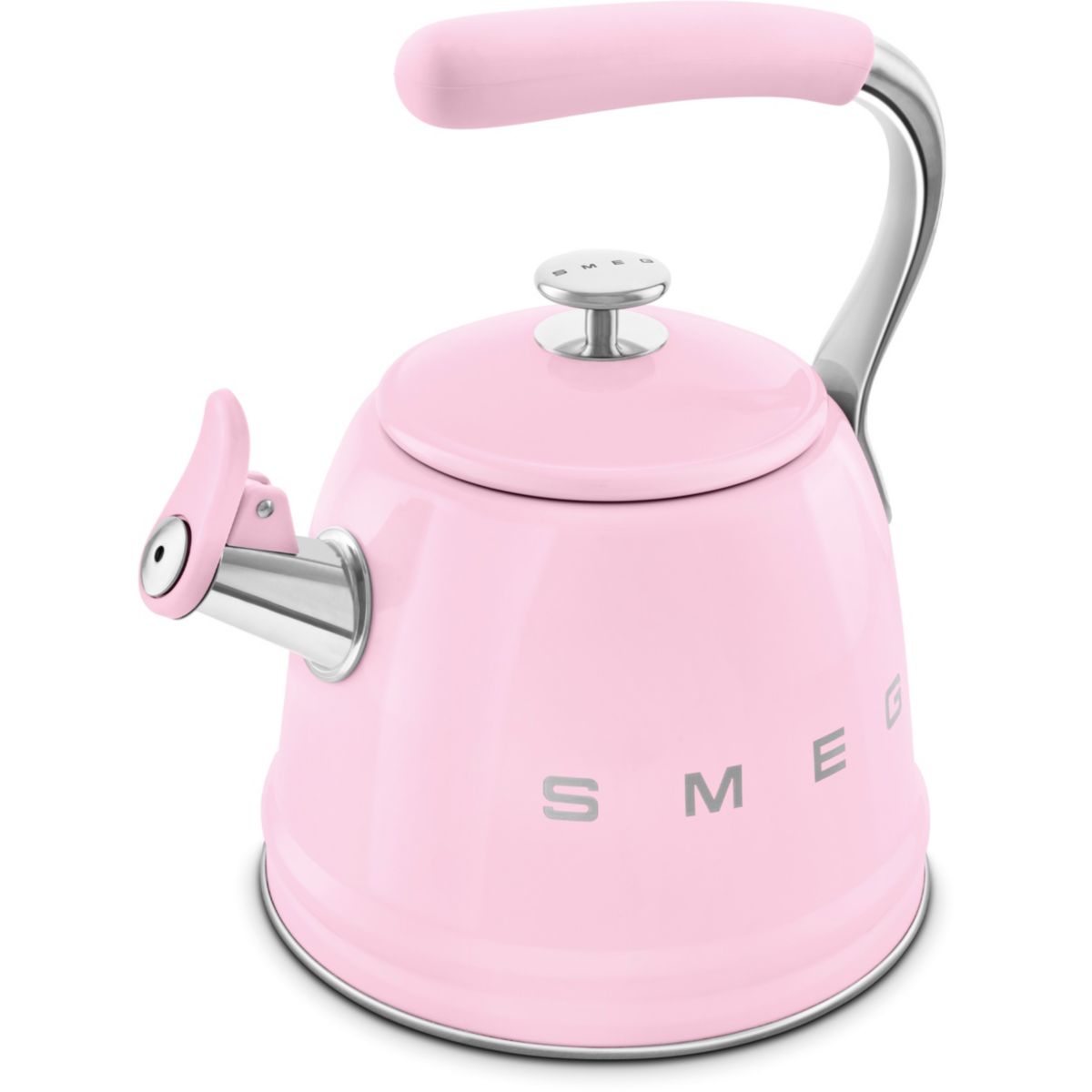 Bouilloire Sifflante 2.3L Rose couleur unique, SMEG