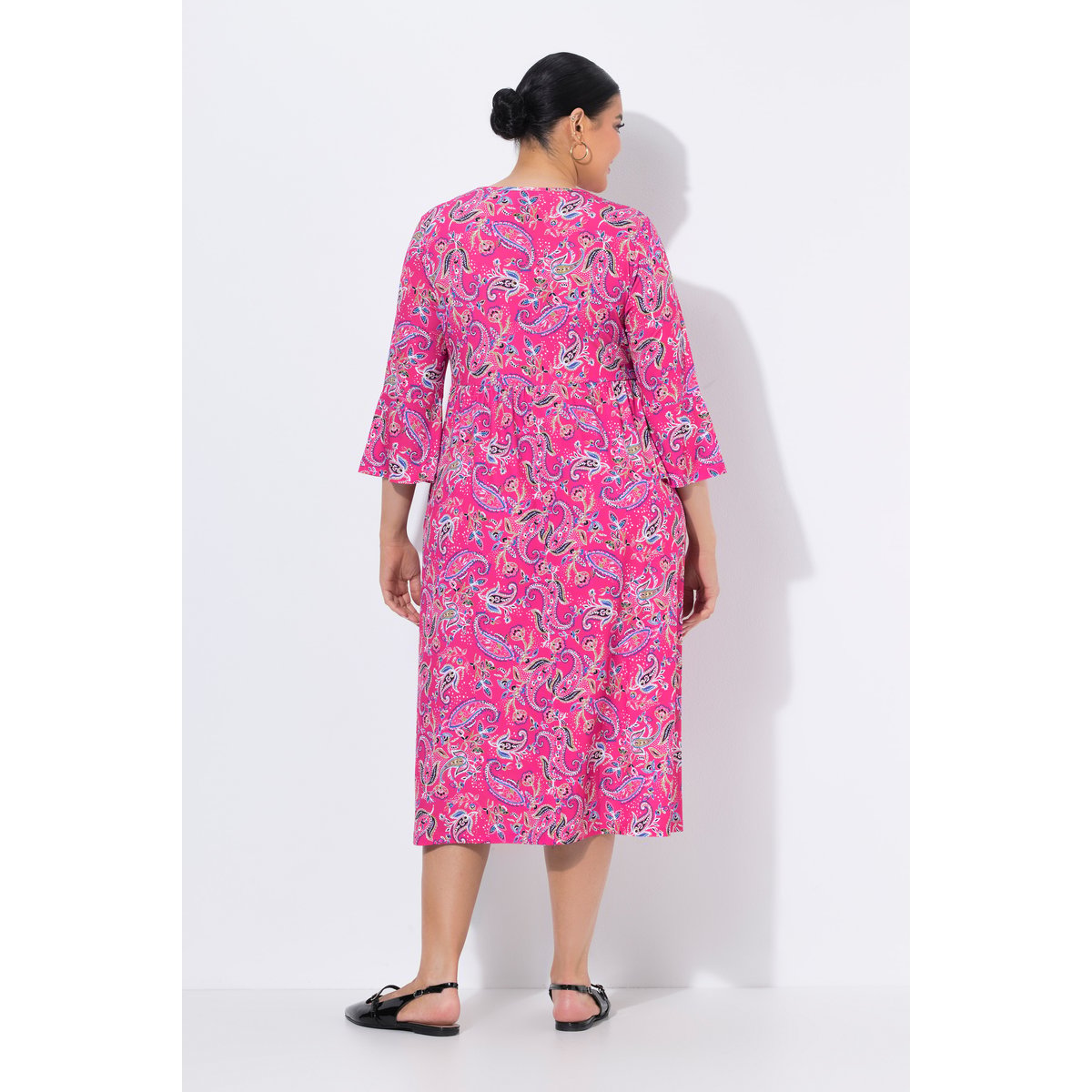 Robe en jersey motif cachemire fuchsia clair, ULLA POPKEN