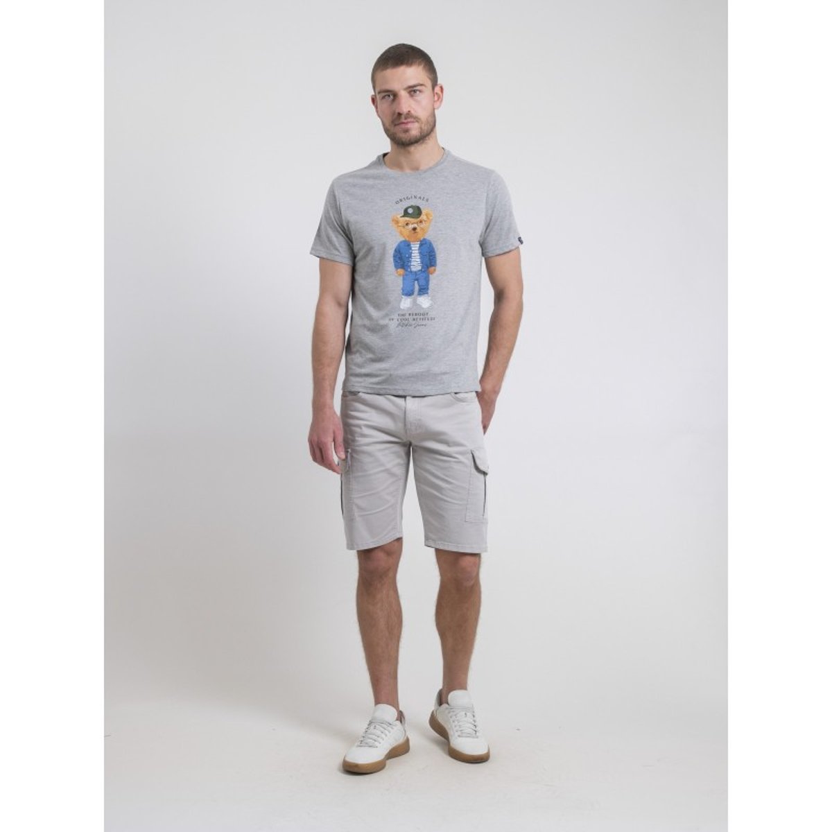 T-shirt Col Rond Pur Coton Nobenito gris, RITCHIE
