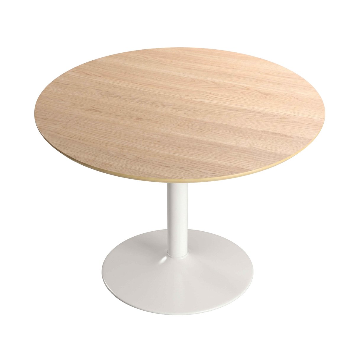 Table à manger ronde plaqué chêne Ø110x74 cm, AMBER bois, OVIALA