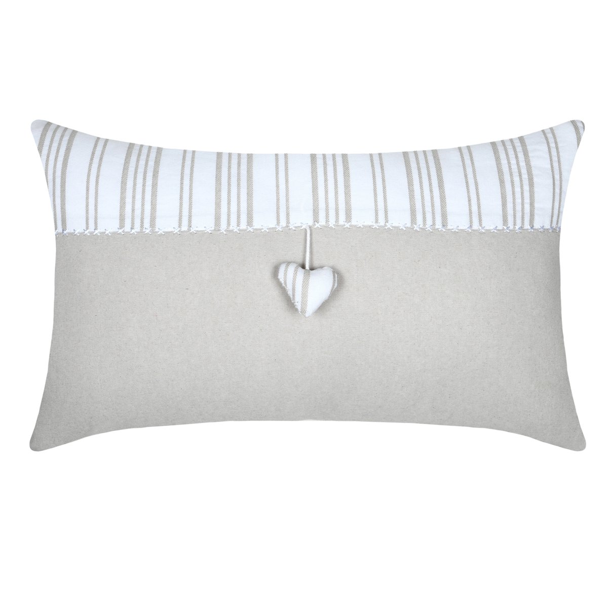 Coussin décoratif coeur ecru, LOVELY CASA
