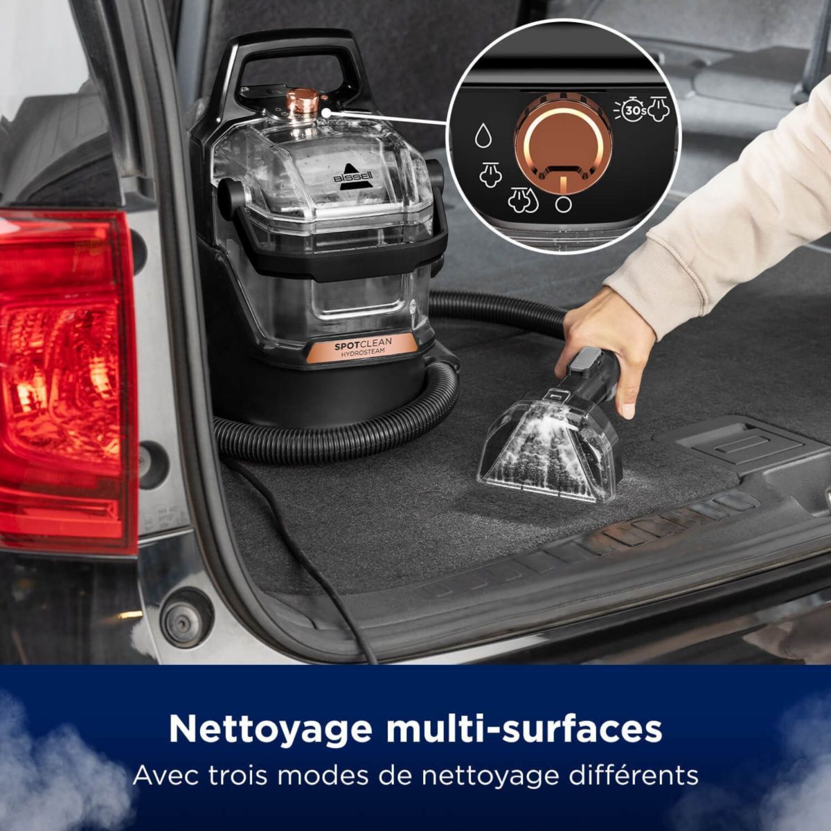 Nettoyeur détacheur SpotClean Hydrosteam Pro B3700N, mode vapeur, 4 roues multidirectionnelles couleur unique, BISSELL
