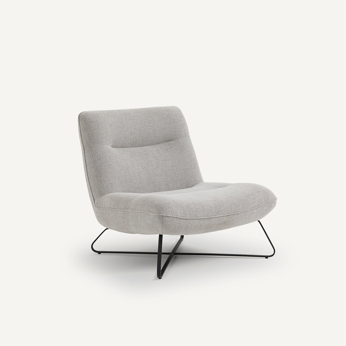 Fauteuil tissu natté chiné, Helma gris clair, AM.PM