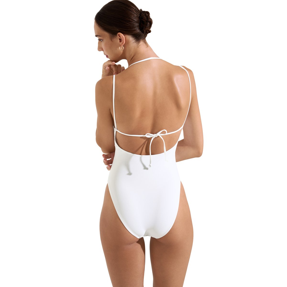 Maillot de bain une pièce sans armatures multipositions Sardinia blanc, LISCA