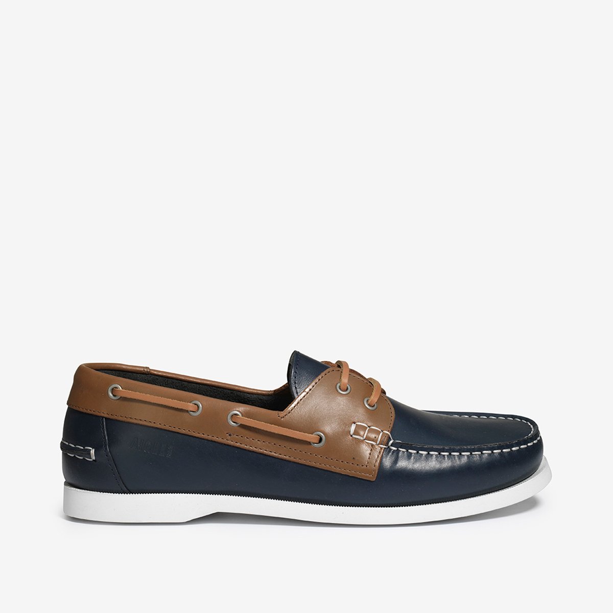 Chaussures bateau en cuir NEW NUBIL bleu marine, AIGLE