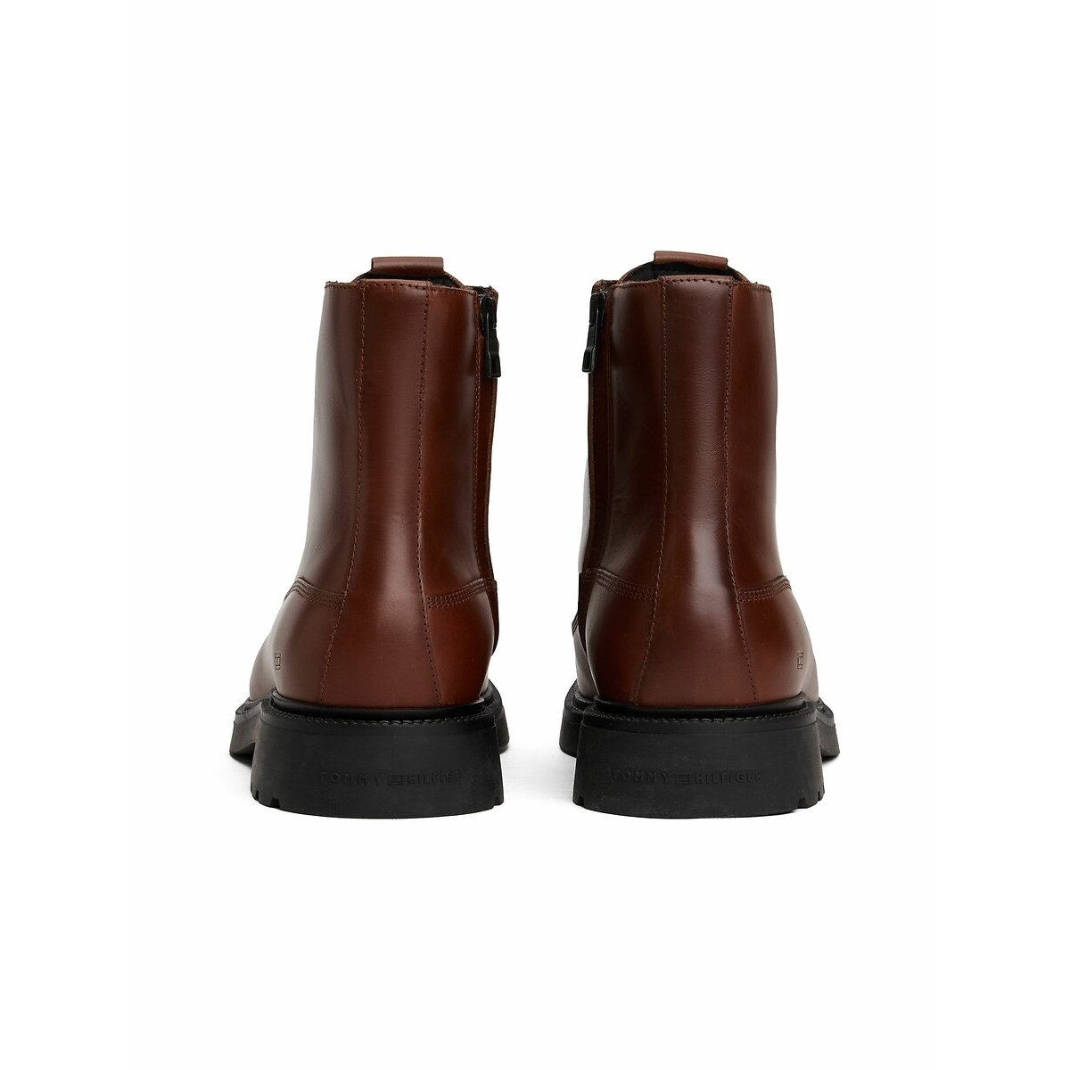 Boots à lacets en cuir marron, TOMMY HILFIGER