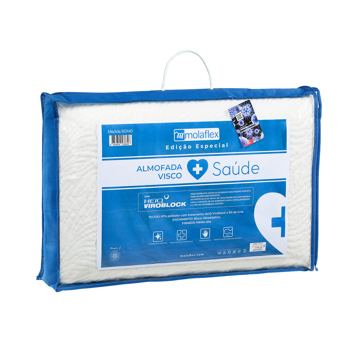 Almofada Visco Molaflex Saúde, da Molaflex branco, MOLAFLEX