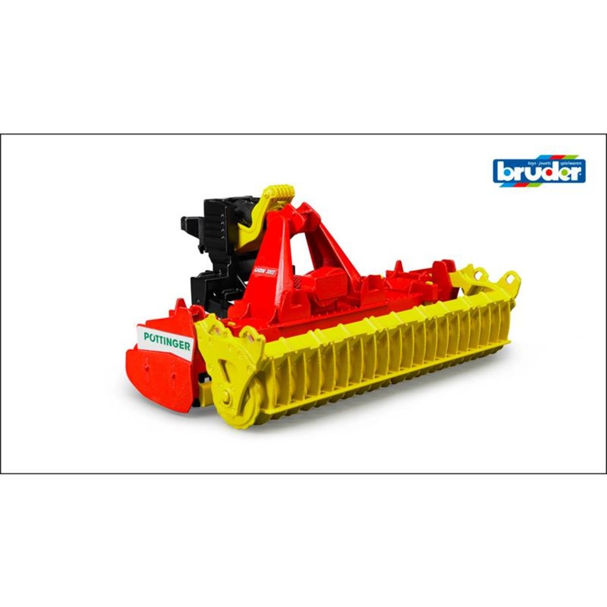 Herse rotative Pöttinger Lion 3002 rouge et jaune, BRUDER