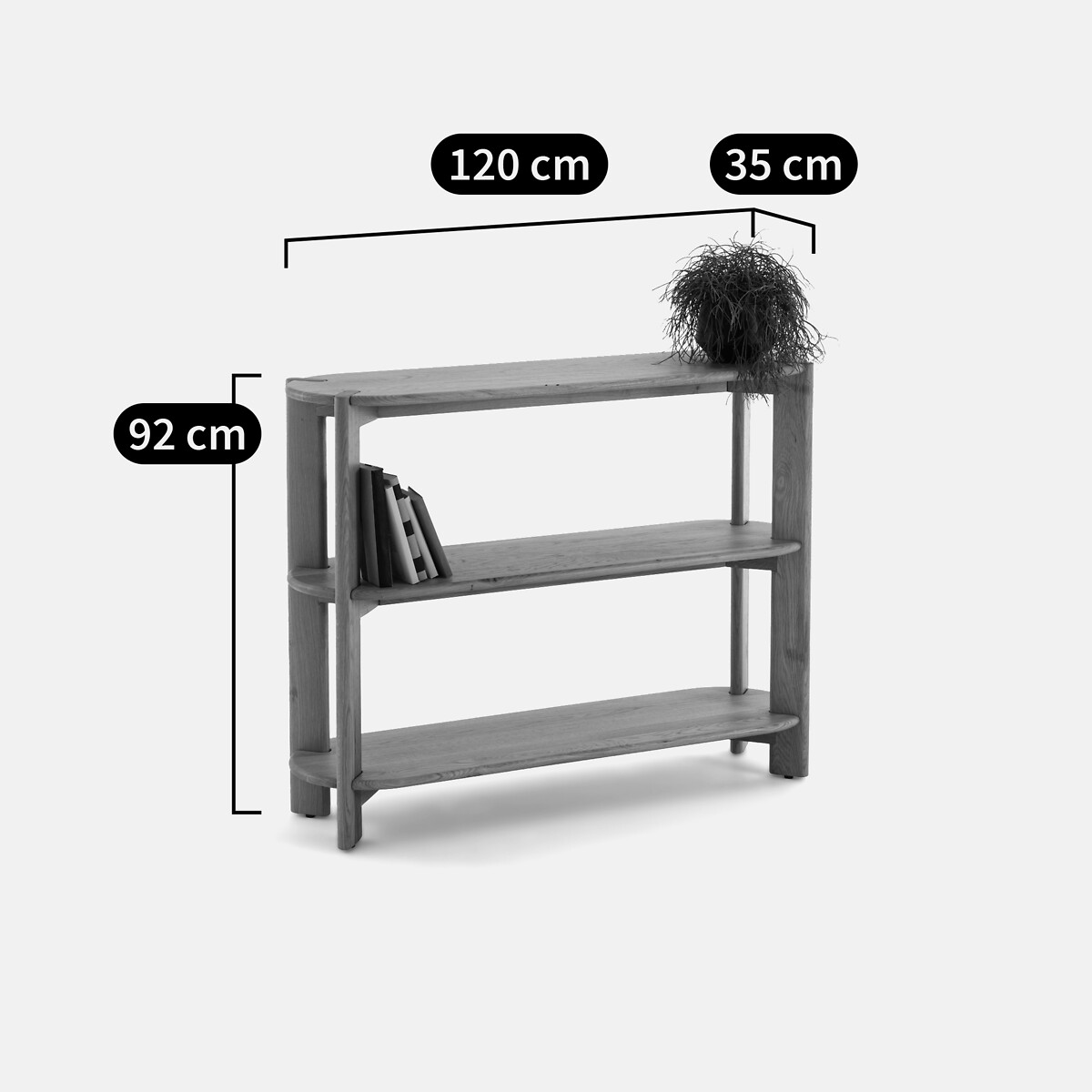 Console 3 tablettes, en chêne massif, ELMO chêne, LA REDOUTE INTERIEURS