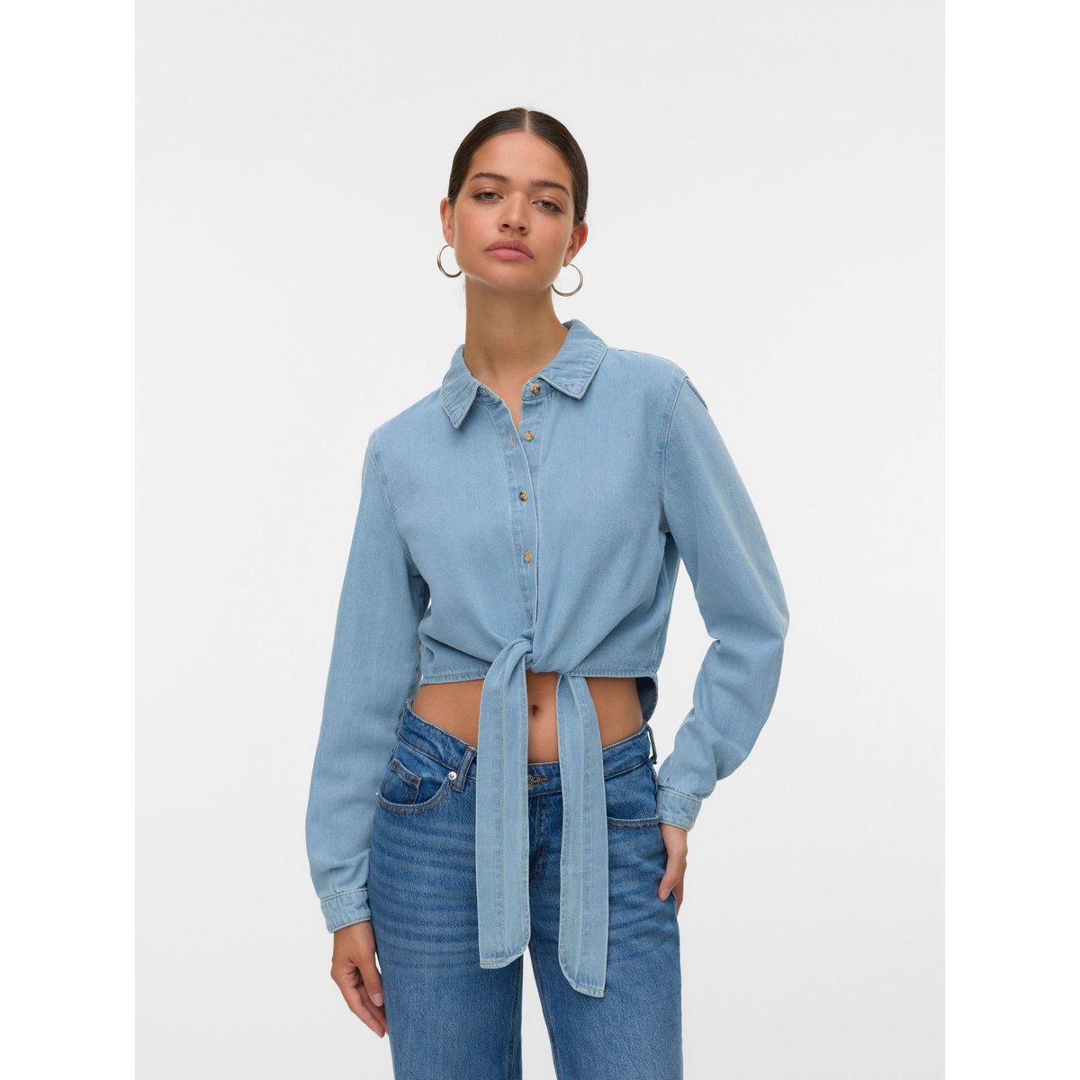 Chemise En Denim light blue denim, VERO MODA