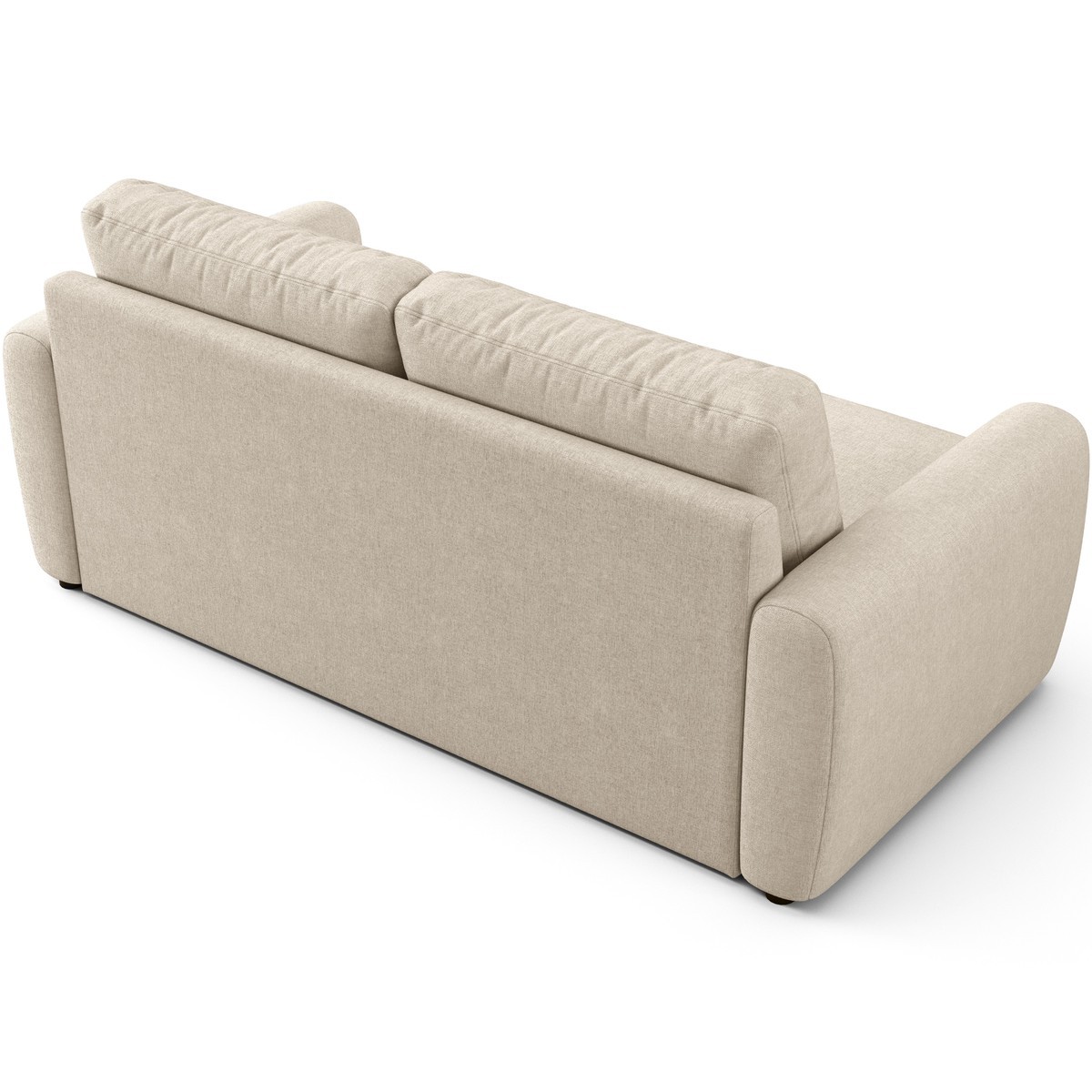 Canapé droit convertible 3 places en tissu chenille - ouverture express - SALVIA beige, HOMIFAB