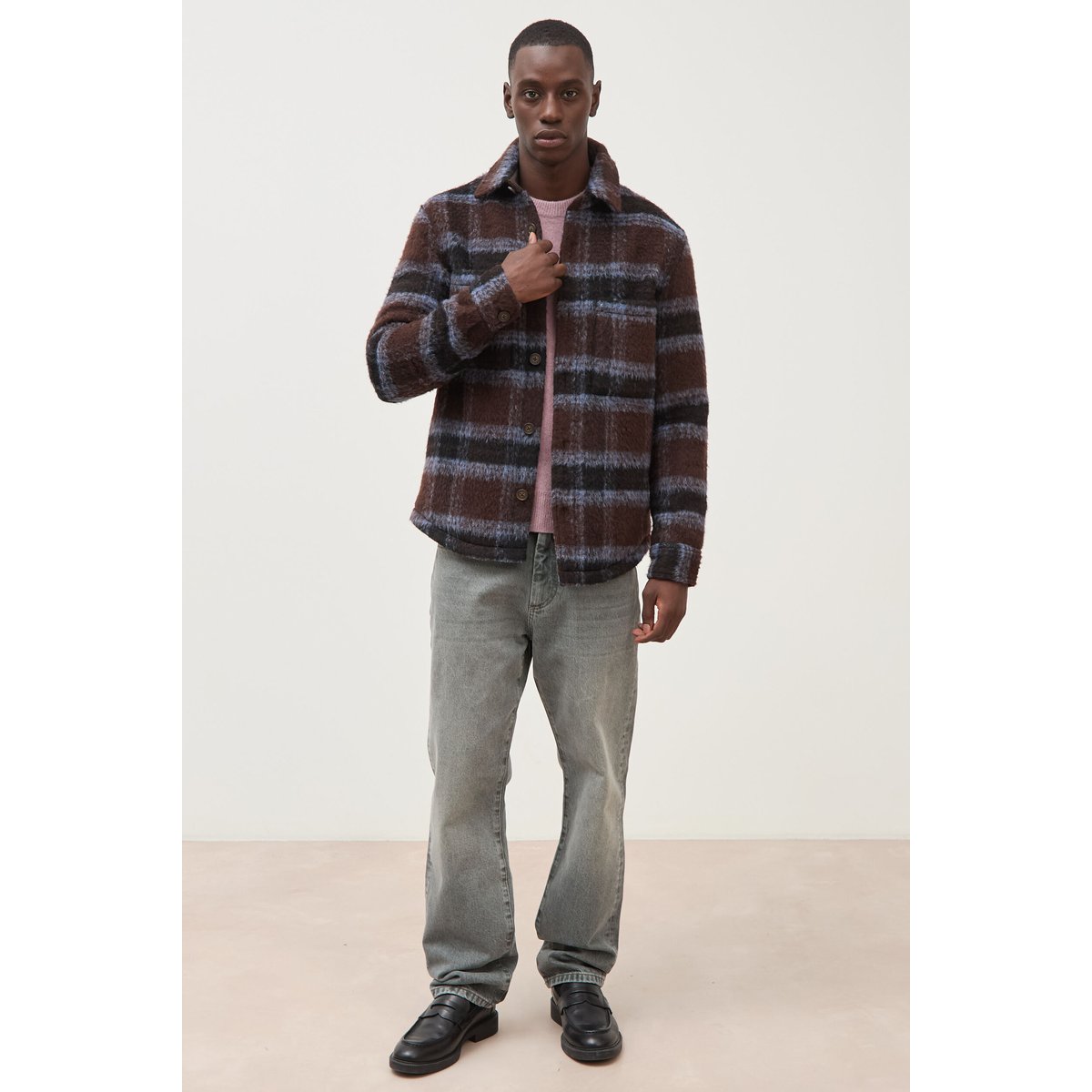 Surchemise oversize manches longues marron, BONOBO