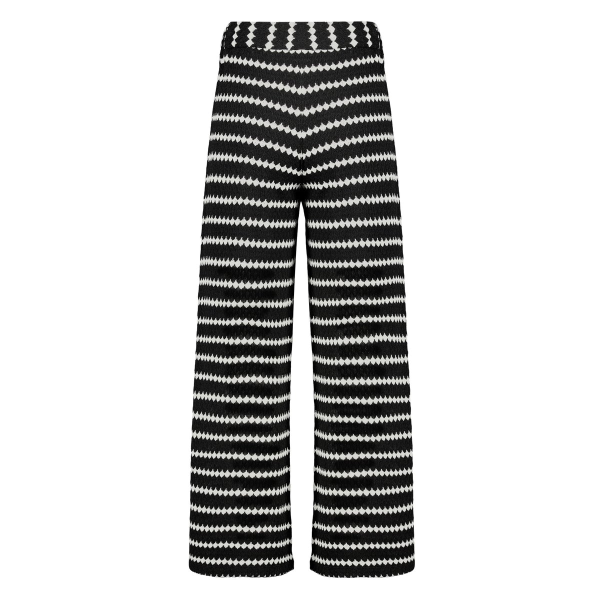Pantalon à enfiler de coupe droite black/cream, ZERO