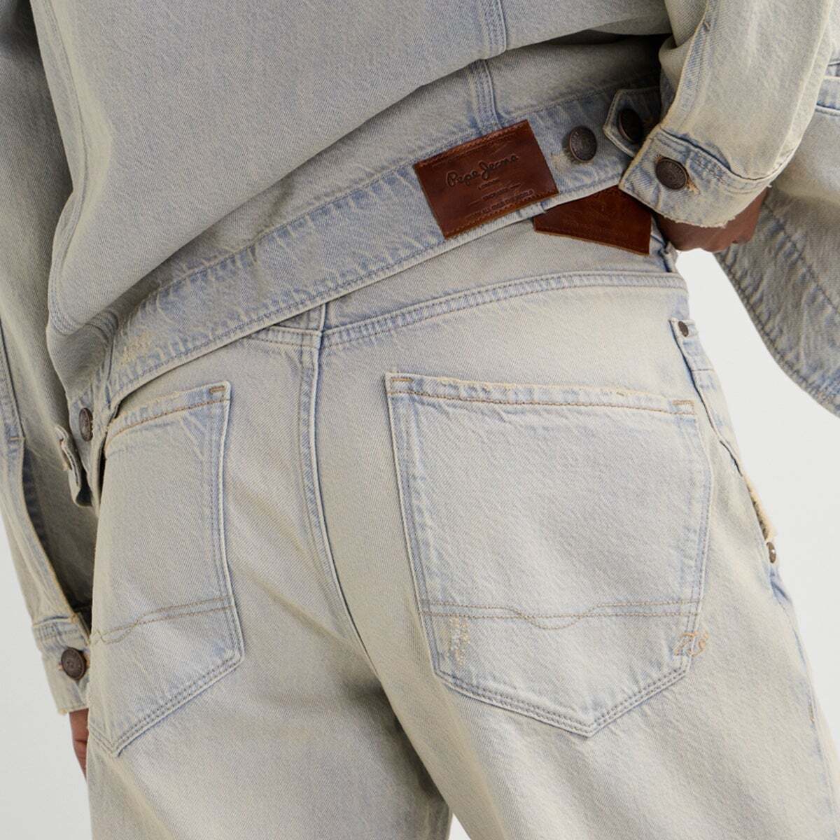 Helix - Jean Coupe Large, Taille Basse 12 oz gris rigide denim, PEPE JEANS