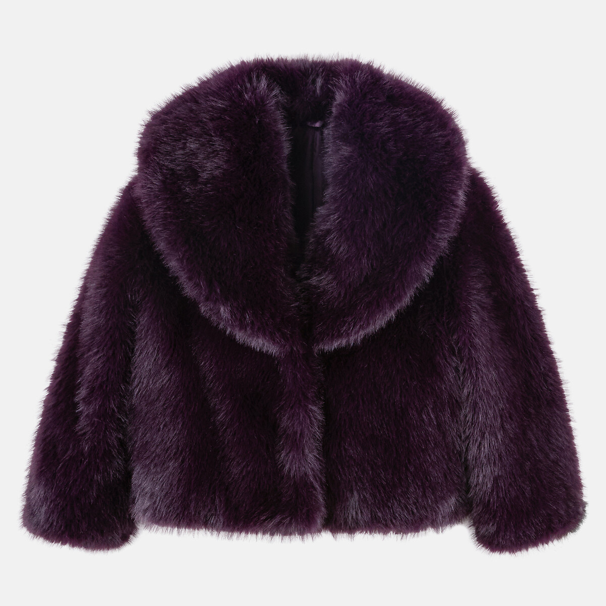Manteau court duveteux violet, LA REDOUTE COLLECTIONS