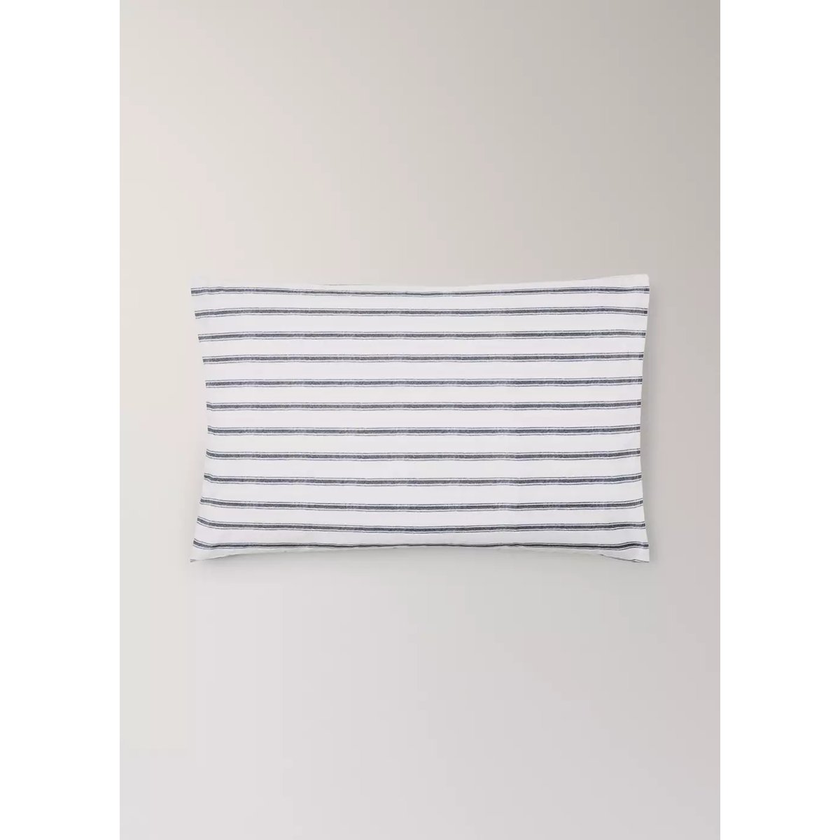 Lot de 2 taies d’oreiller en coton à rayures 50 x 75 cm écru, MANGO HOME